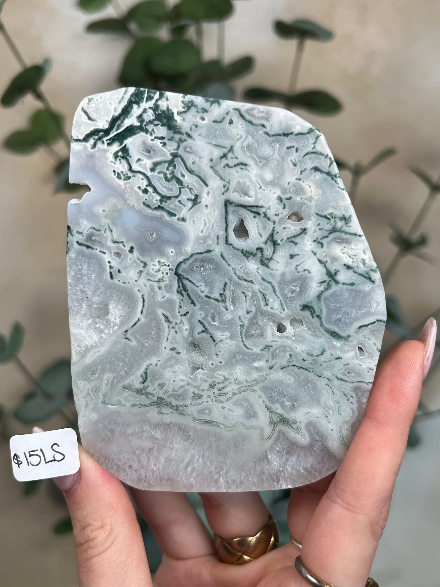 Moss Agate Slabs with Stands (6 options)